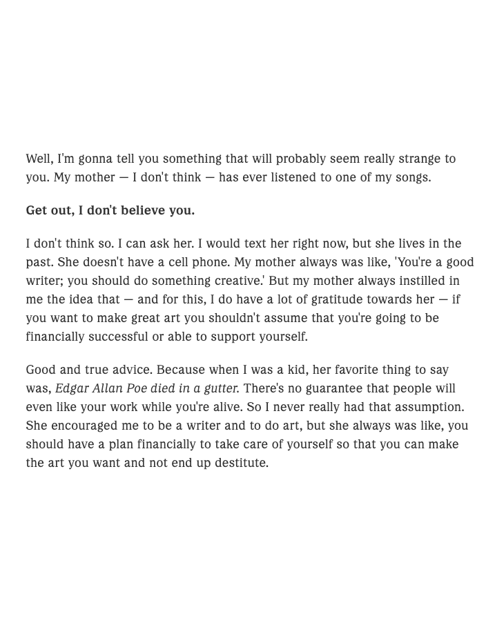 PigsAndPlans's tweet photo. billy woods on the reality of pursuing a career as an artist https://t.co/wJy3xKmTxK