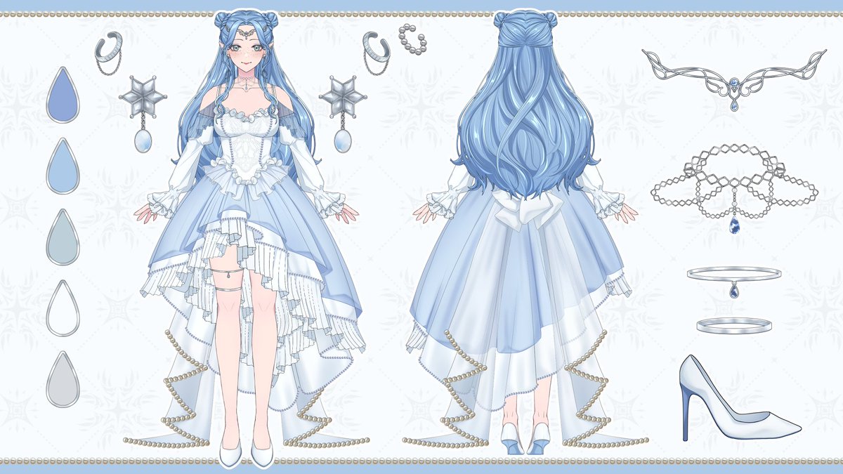 I designed this dress for an elegant and beautiful princess!💙💙💙
Thank you so much for the lovely request! @/EllieArietis

#VGen #VGenComm