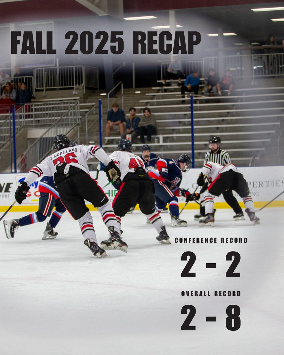 KeydetsHockey's tweet photo. At the end of the fall semester, we’re 2–2 in conference play and tied with JMU for first in the ACC M3 Virginia Division. Shoutout to our goalie Geisinger for logging 600 minutes and 250+ saves, and to our point leaders G.Romsland and Hamilton for driving the offense. https://t.co/5wR2Qv6h30