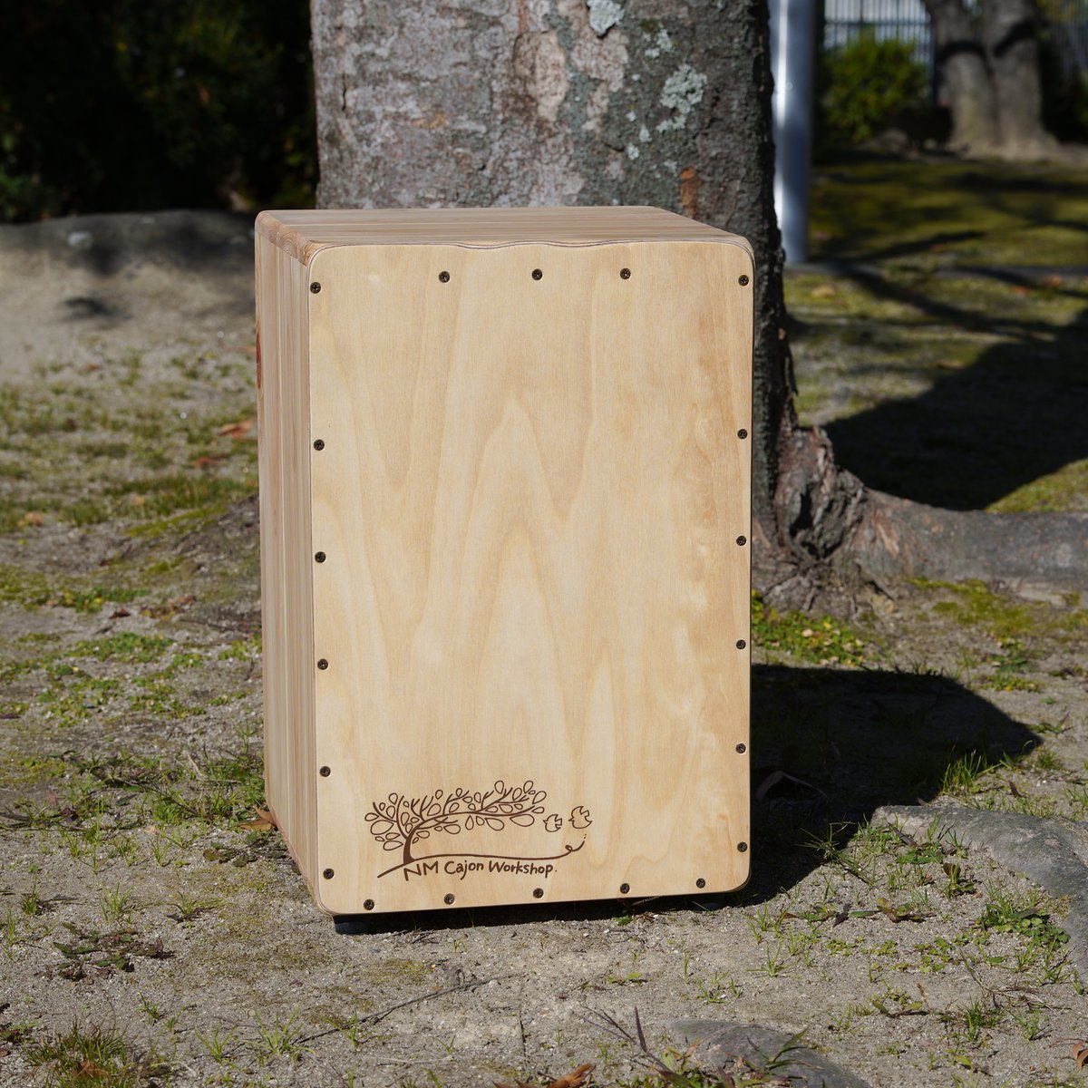 旅するカホン Maletin II HINOKI 記念撮影 このモデルはクリア塗装