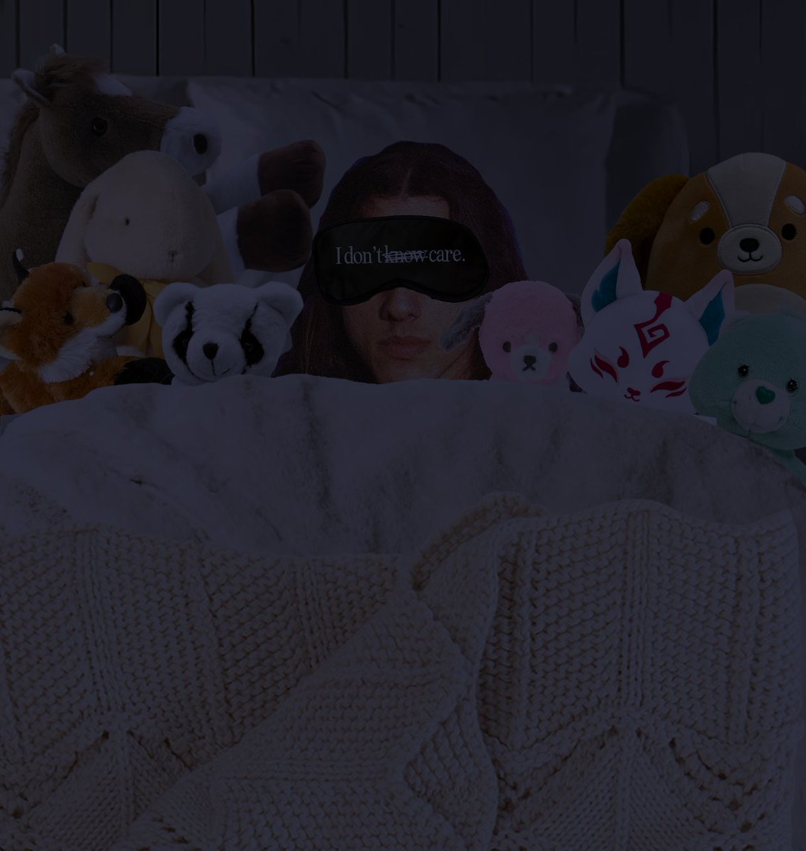 day 14 sleeping soundly with all of my stuffed friends