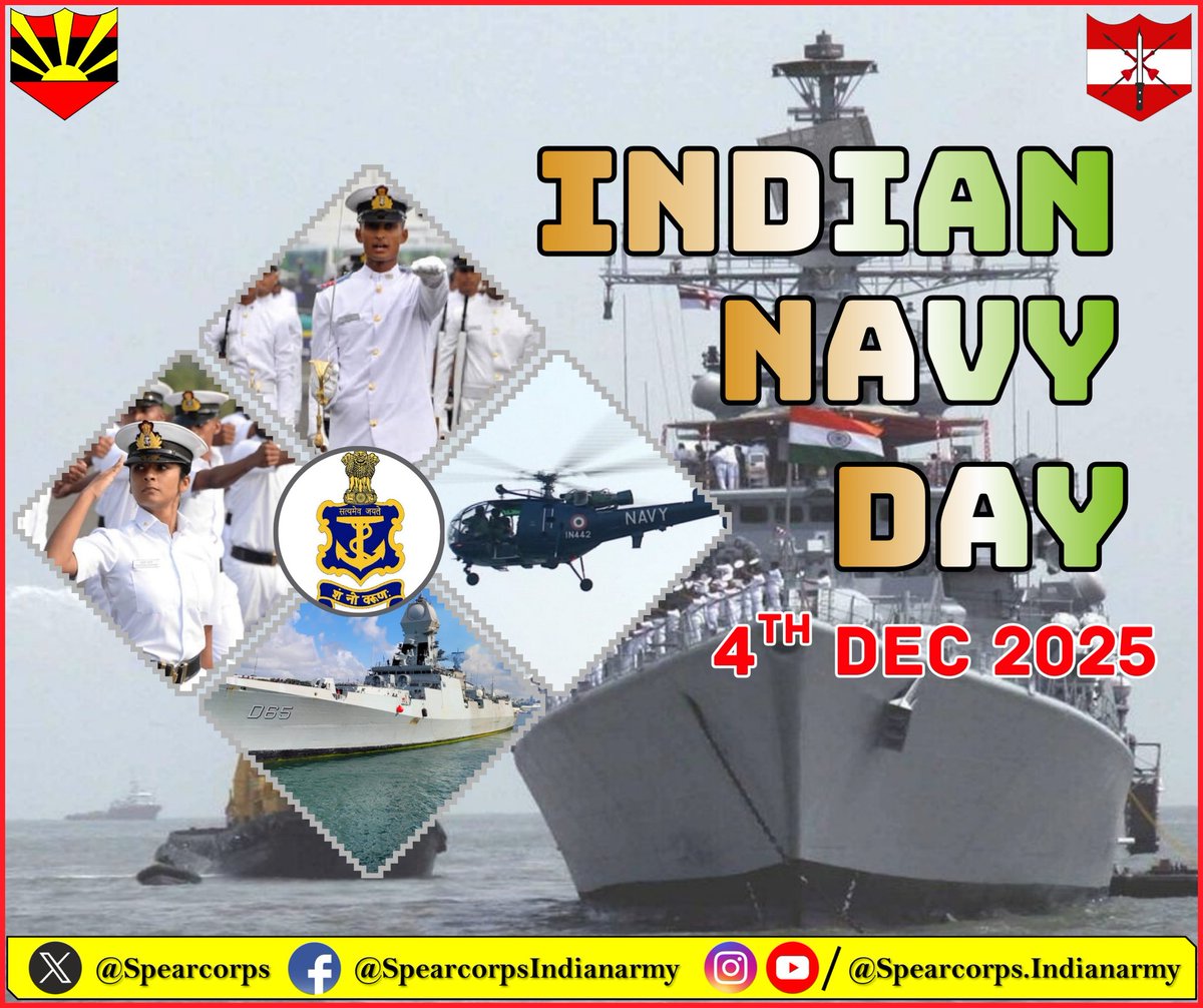 Spearcorps's tweet image. Lt Gen Abhijit S Pendharkar, GOC #SpearCorps and all ranks extend heartiest greetings to all #Sailors &amp;amp; their families on the occasion of #NavyDay and wish them success and glory in all endeavours.

Lt Gen Abhijit S Pendharkar, GOC #SpearCorps and all ranks, #NavyDay की वर्षगांठ