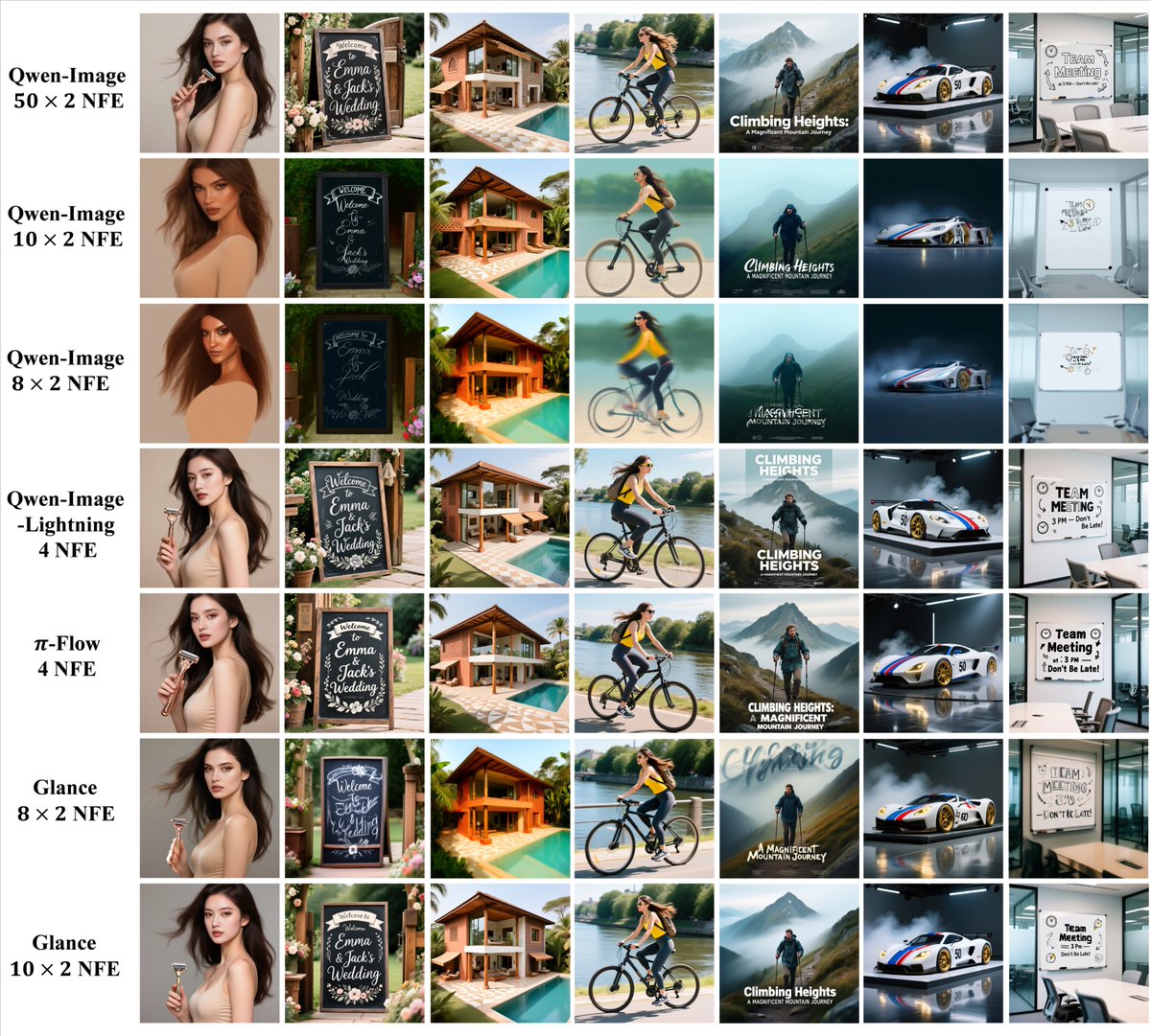 這個項目有意思,Glance 是一種用極少數據(1 個樣本)和極低訓練成本,就能透過「兩階段LoRA 專家」顯著加速擴散模型推理(最多5×),同時基本保持生成質量的階段感知加速方法。
你可以把現在的擴散畫圖模型(如Stable Diffu
