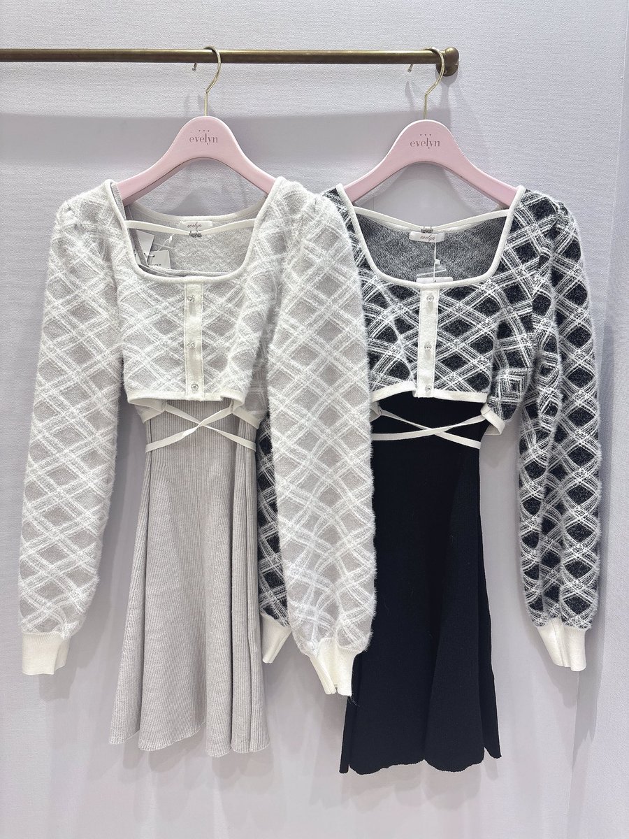 シャギーボレロフレアニットOP evelyn シャギーボレロフレアニット