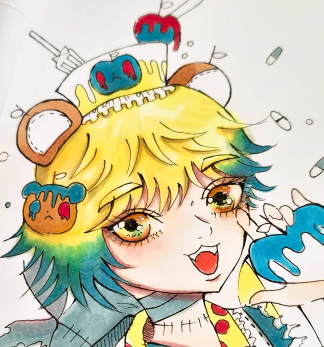 さらに可愛くなってきた〜ʕ•ᴥ•ʔ(色塗り中)