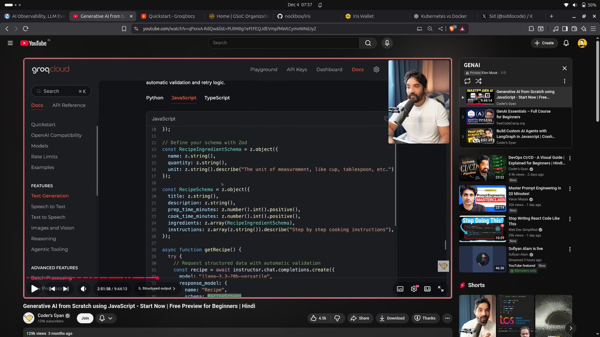 siddocode's tweet image. What are you learning this week?

Me: genai from @codersGyan