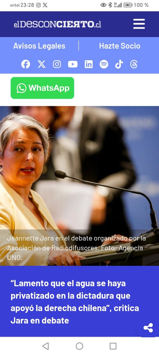 LarryLu20942400's tweet image. Jeannet Jara Archi. "Lamento que se haya privatizado en la dictadura que apoyó la derecha chilena,el agua"
🔴FALSO 
Gabriel Salazar:
 Pinochet dictó un decreto sobre los derechos de agua,un decreto con fuerza de ley,por tanto dictatorial,pero no privatizó el agua,fue la concerta"