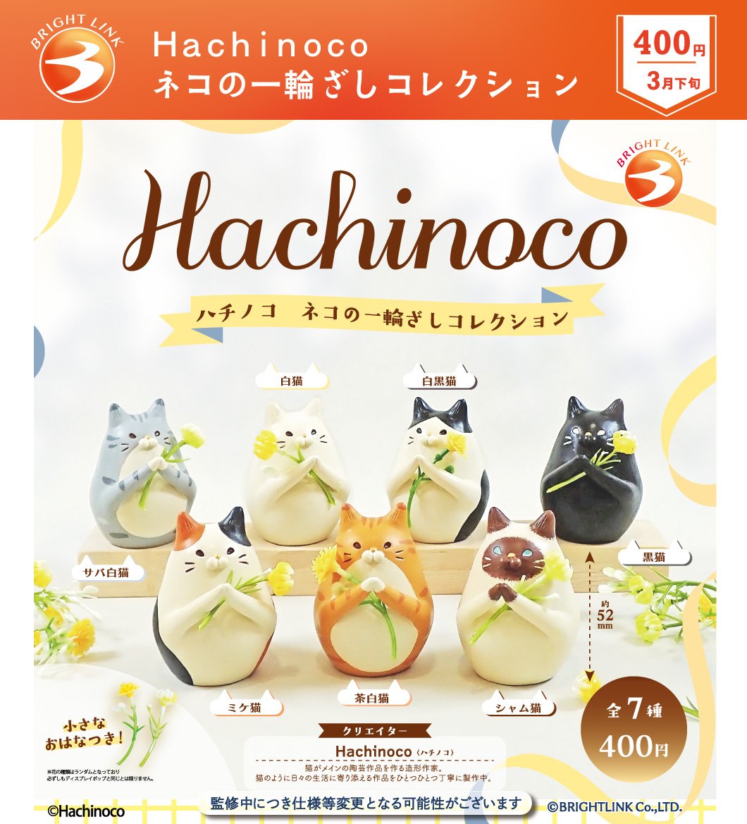 最新情報／ 3月発売予定商品⑥ 【Hachinoco ネコの一輪ざし