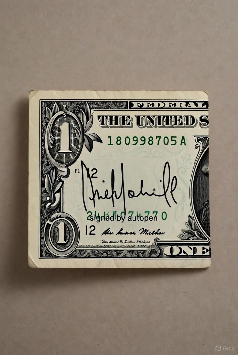 If autopens are not legit then surely signature engravings on $1 notes are also not legit. Signatories didn't watch them get printed or even check them all after.