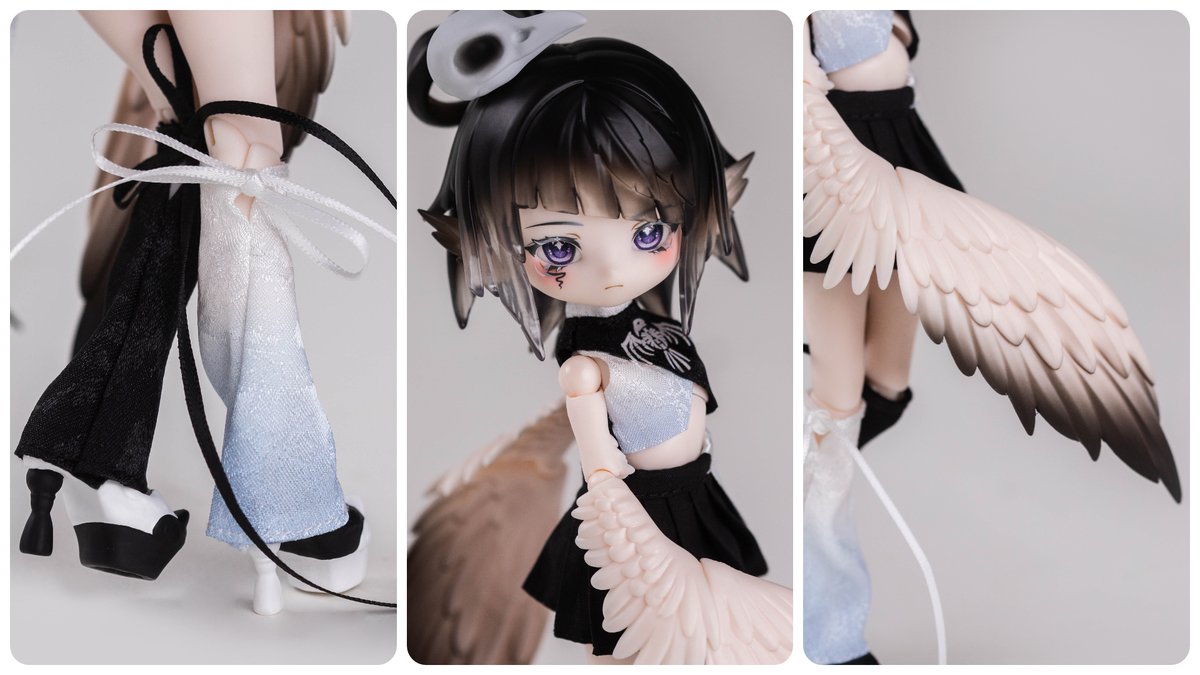 🆕ブラインドドール新作続報🆕
「病を断ち、厄を祓う存在🪽」
PENNY'S BOX社より、「LULUYA： 雲羽閣 」BJDブラインドドールシリーズの通常種類：寒鴉の実物写真が公開❣
📖キャラ紹介🖊️
寒鴉は陰陽の理を司り、この世のあらゆる病厄を鎮める役目を担っています。