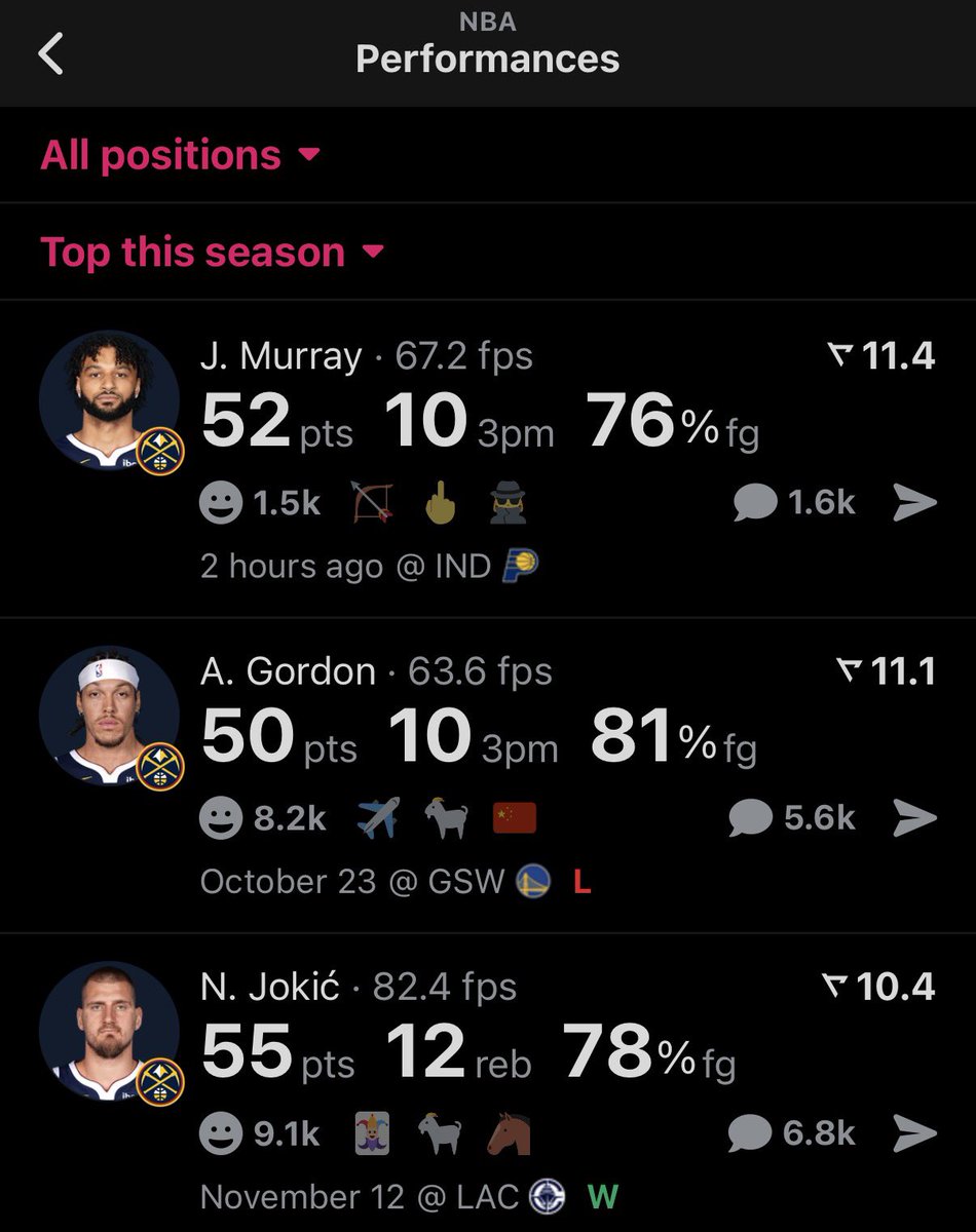 According to <a href="/realapp/">Real Sports</a>’s player ratings, the 3 best individual games of the season all now belong to the Denver Nuggets. Jamal Murray put up the best performance of any player this season tonight