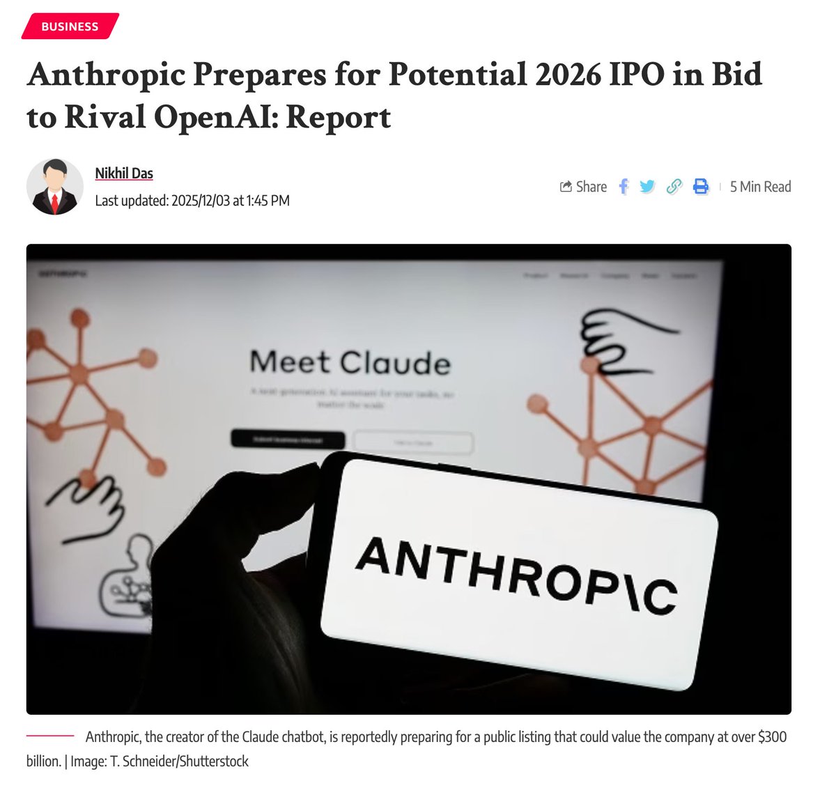 来年は、いくつかの大手 AI 企業が IPO の準備を進めており、大きな年になりそうです。
OpenAIは以前にIPOの計画を発表しており、ZhipuやMinimaxなどの国内企業もIPOの準備を進めている。
Anthropic も