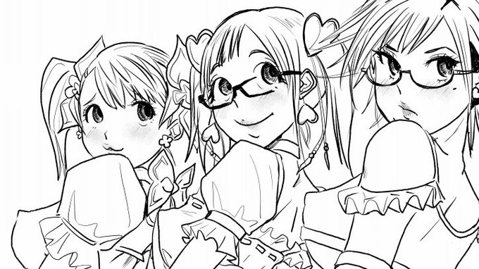 ゆんキュアの表紙制作中～ とりあえず線画の途中です あとは「るう」を描く予定です では仕事そろそろ支度して行きますか～