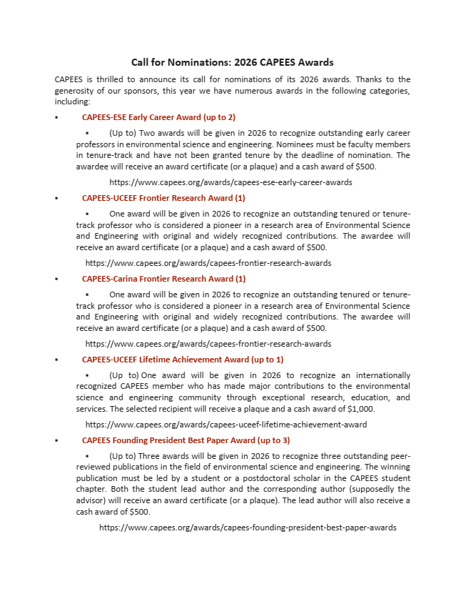 CAPEES (Chinese-American Prof. Env. Eng. Sci.) tweet media