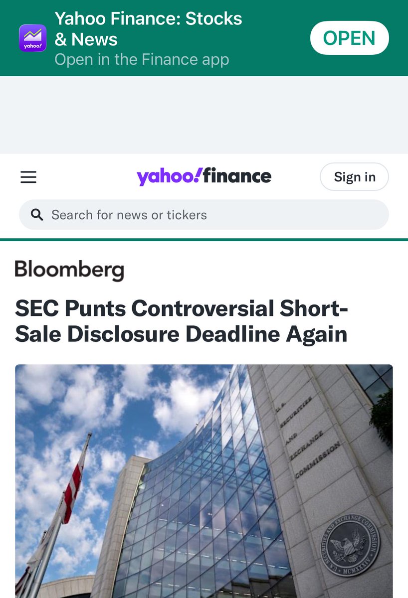 kshaughnessy2's tweet photo. “SEC Punts Controversial Short-Sale Disclosure Deadline Again”

The SEC gives naked shorts a two year hall pass and then claims: 

“The Commission finds these temporary exemptions to be necessary in the public interest and consistent with the protection of investors,” 

Please.  

https://t.co/KWh8gKLYeg

@FlyEaglesFly529 @Hamnakedshorts @rrr1sr