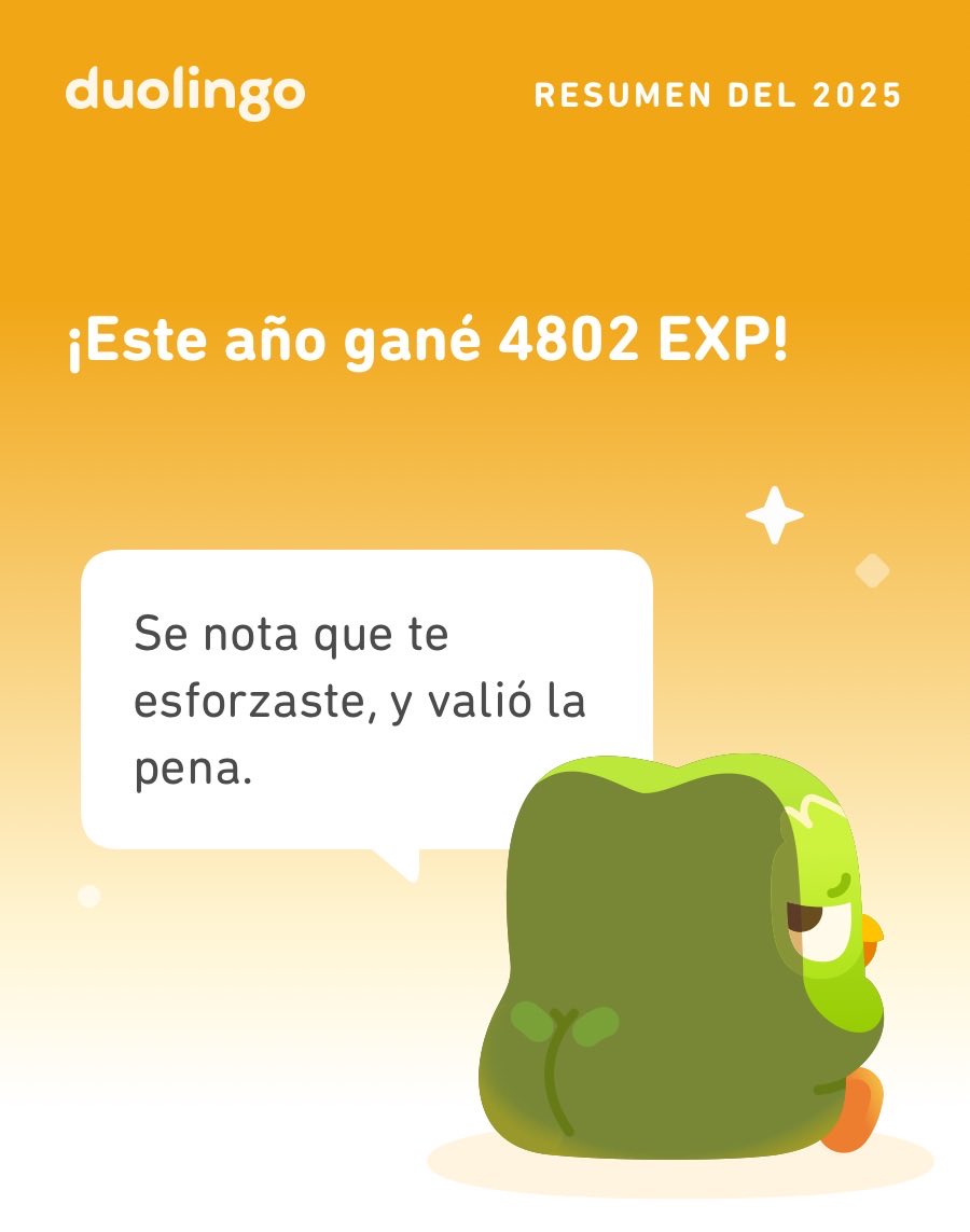 ¡Miren cuánto aprendí en Duolingo este 2025! ¿Qué tal ustedes?  #Duolingo365