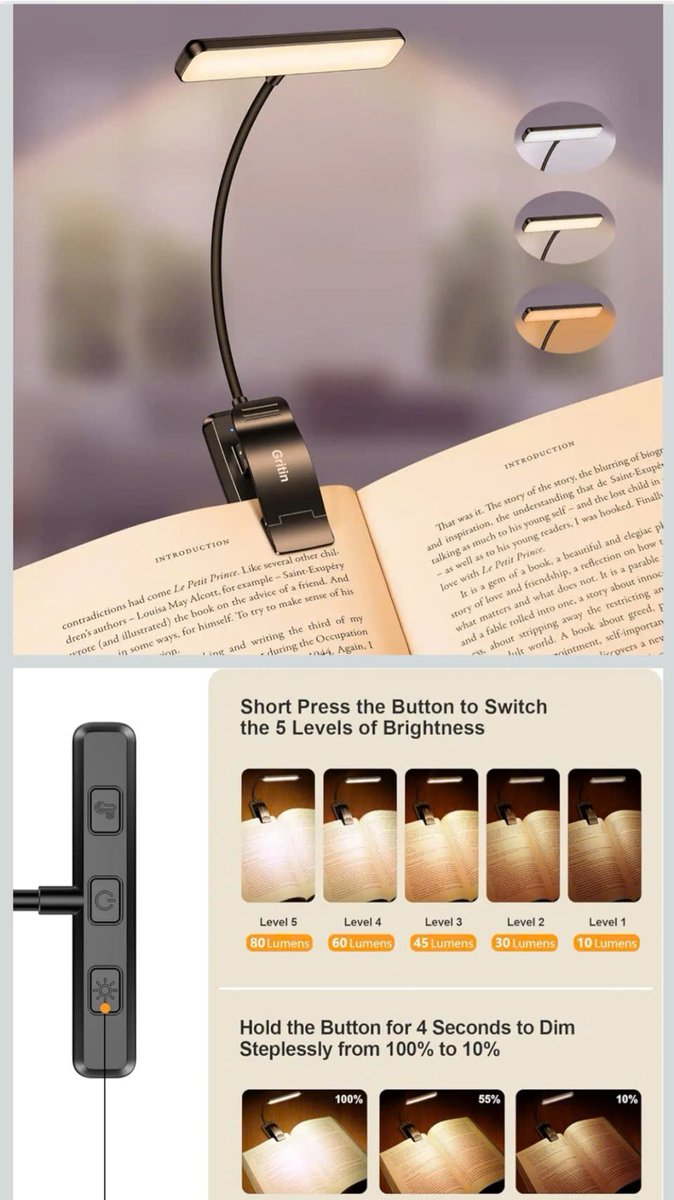 ReviewLisa4521's tweet image. Gritin Rechargeable Book Light – Eye-Caring Reading Light for Bed
Check it here: amzn.to/3XvEre3
Enjoy comfortable, eye-friendly reading with the Gritin 19 LED Rechargeable Book Light.
#BookLight #ReadingLight #RechargeableLight #ClipOnLight  #EyeCaringLight #AmazonFinds