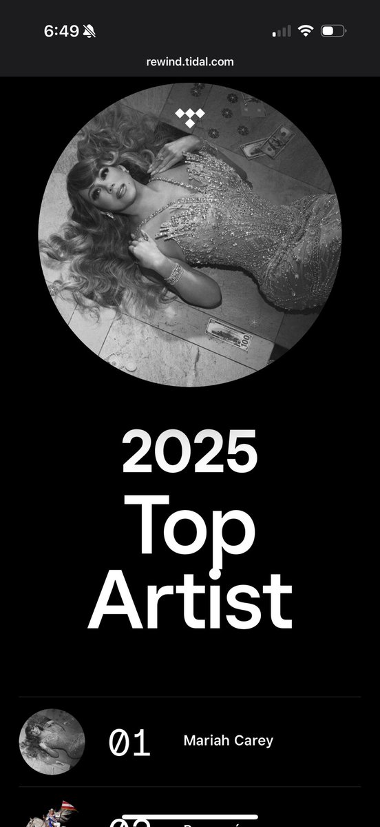 Saniha's tweet photo. Obviously Mariah Carey is my top artist this year. https://t.co/YlGdwj9LqQ