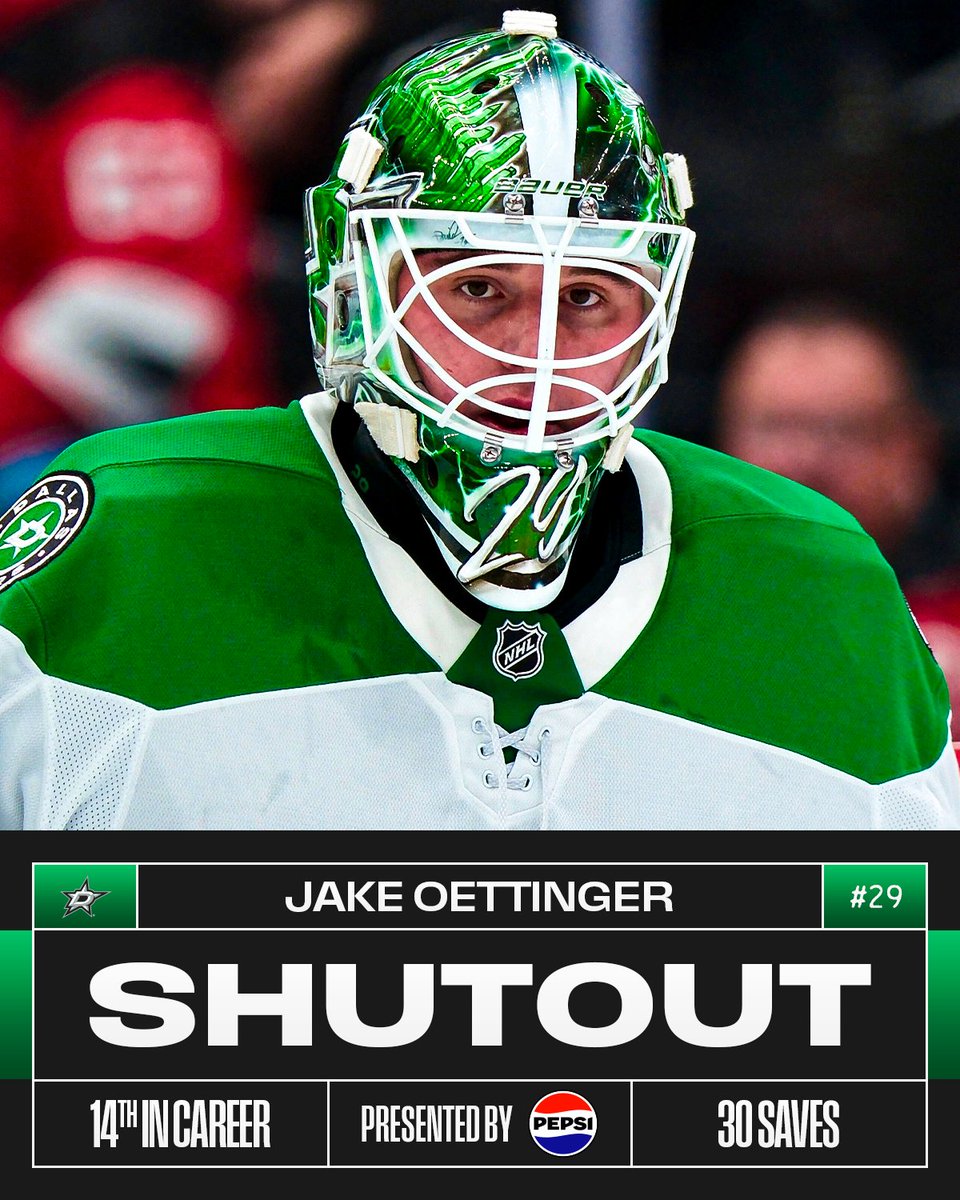 Jake Oettinger earns his 14th career <a href="/pepsi/">Pepsi</a> shutout! 🌟