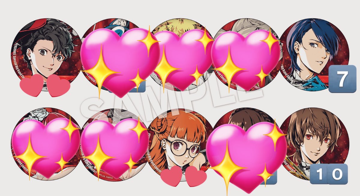 交換】ペルソナ5 コンサート P5BB 缶バッジ 譲:祐介7、明智10 求