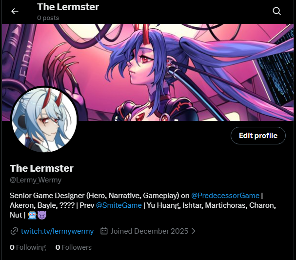 HI FRIENDS!!
My previous main <a href="/LermyWermy/">The Lermster 🤖😈</a> got deleted and I can't restore it :(
My new main account is now <a href="/Lermy_Wermy/">The Lermster</a> - please go follow it!! I'll do my best to reconnect with as many folks as possible, but don't be afraid to reach out ❤️
RTs would be hugely appreciated!! 🤗💕