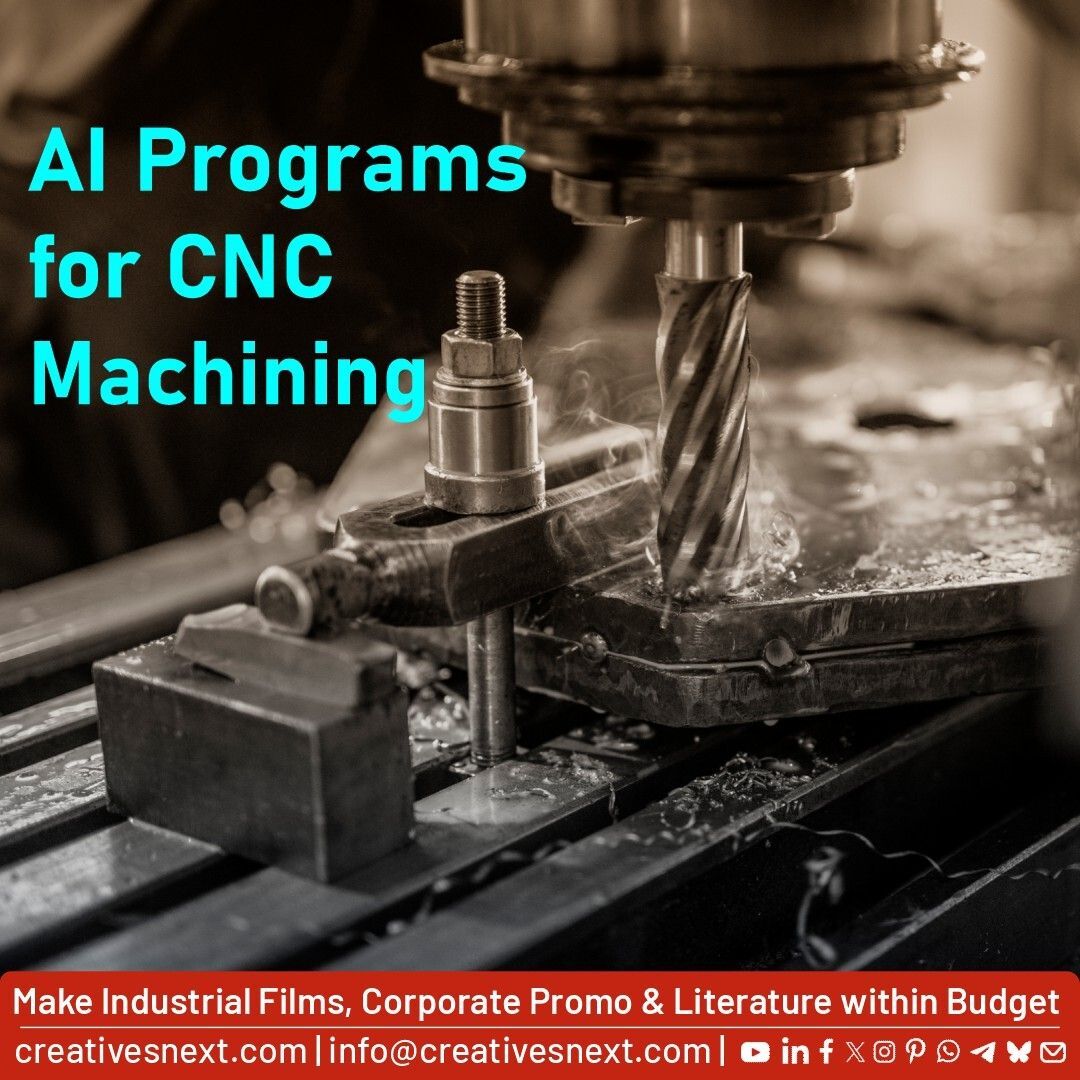 creativesnext's tweet image. #AIprograms for #CNCmachining automate tasks like #CAMprogramming, #toolpath generation &amp;amp; real-time optimization. Examples include CloudNC&apos;s CAM Assist, which integrates with software like Mastercam to generate #toolpaths &amp;amp; #features within platforms such as #Autodesk Fusion 360.