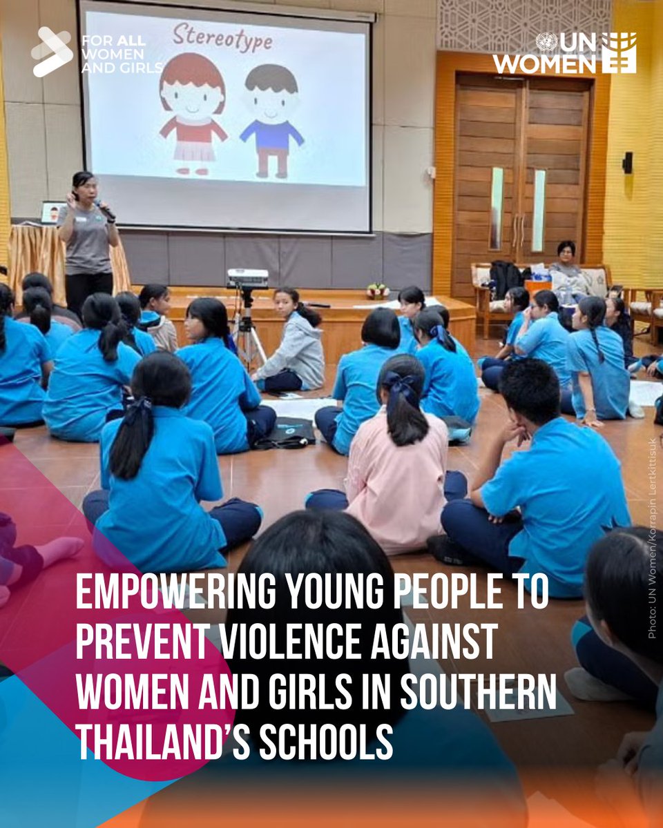 unwomenasia's tweet image. Young people in southern #Thailand are taking the lead in preventing violence against women &amp;amp; girls, through a special curriculum teaching students about equality and respect. Read more: unwo.men/qSYR50XAwr2

#16Days #NoExcuse

@dfat | @UNThailand