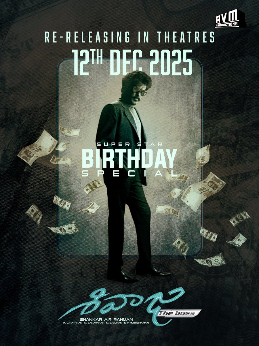 ItsDesignNow's tweet image. Super star Birthday special #shivajitheboss re release on 12th December #rajinikant #Rajinikanth50 #SuperstarRajinikanth #shivaji