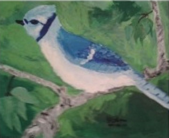 EdwardBlume2's tweet photo. Art of the Day! "Sitting Blue Jay". Buy at: https://t.co/17FLKRGehk https://t.co/7i5r12S9z4