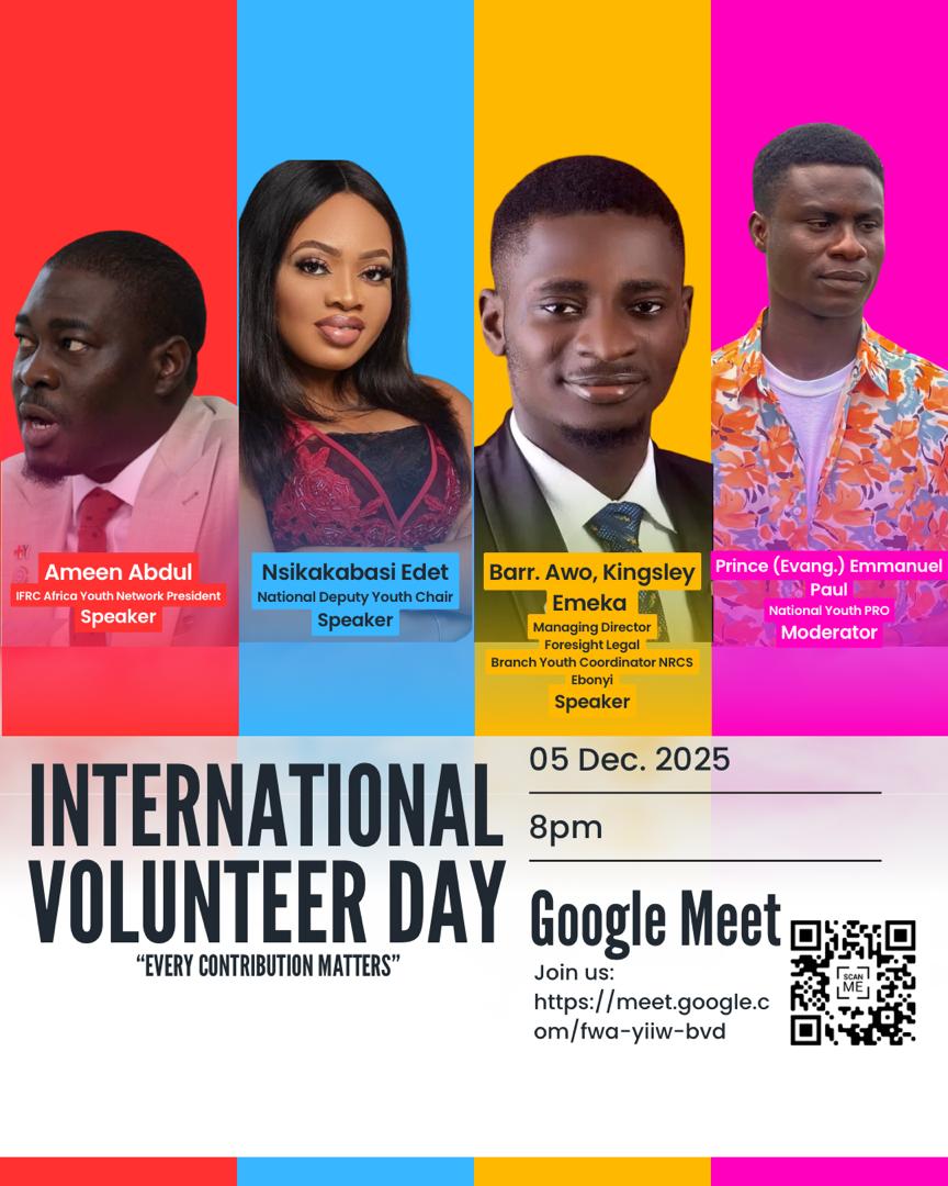 _MrOrder's tweet photo. Honoured to Speak at the National Youth Webinar for International Volunteer Day! 

I’m delighted to share that I have been invited by the National Youth Wing of the Nigeria Red Cross Society to speak during the event marking International Volunteer Day, holding tomorrow, https://t.co/B1hMDtj8Tx