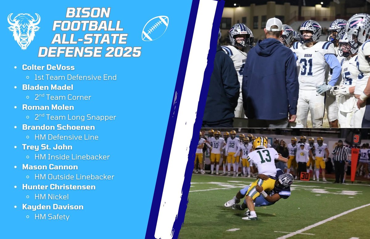 FallsBison's tweet image. Congratulations to our All-Conference and All-State selections 🦬🏈