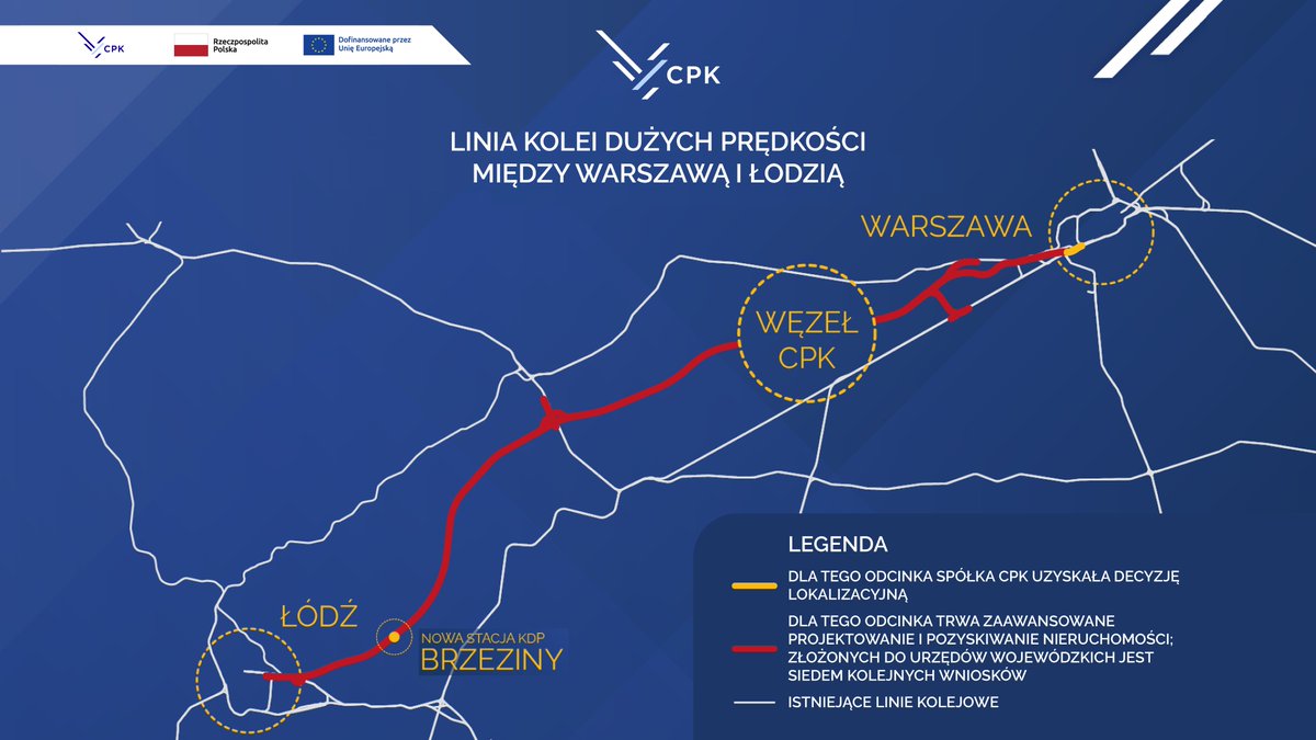 🚄 Mamy pierwszą decyzję lokalizacyjną dla odcinka Kolei Dużych Prędkości #KDP #CPK między Warszawą i Łodzią‼️

Dokument wydany przez <a href="/MUW_RP/">Mazowiecki Urząd Wojewódzki</a> dotyczy odcinka w rejonie stacji #WarszawaZachodnia <a href="/PKP_PLK_SA/">PLK SA</a> 🚄

Ten fragment torów  <a href="/CPK_PL/">Centralny Port Komunikacyjny</a> ma kluczowe znaczenie. Będzie stanowić