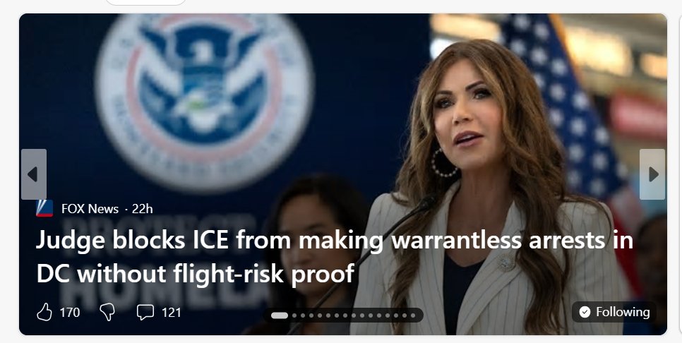 GoofyBarksFor's tweet image. A federal #judge on Tuesday blocked the Trump administration from making widespread immigration arrests in Washington, D.C., unless agents obtain #warrants or have probable cause that the target is an imminent flight risk. 

Preliminary #injunction 
#ACLU
msn.com/en-us/news/us/…