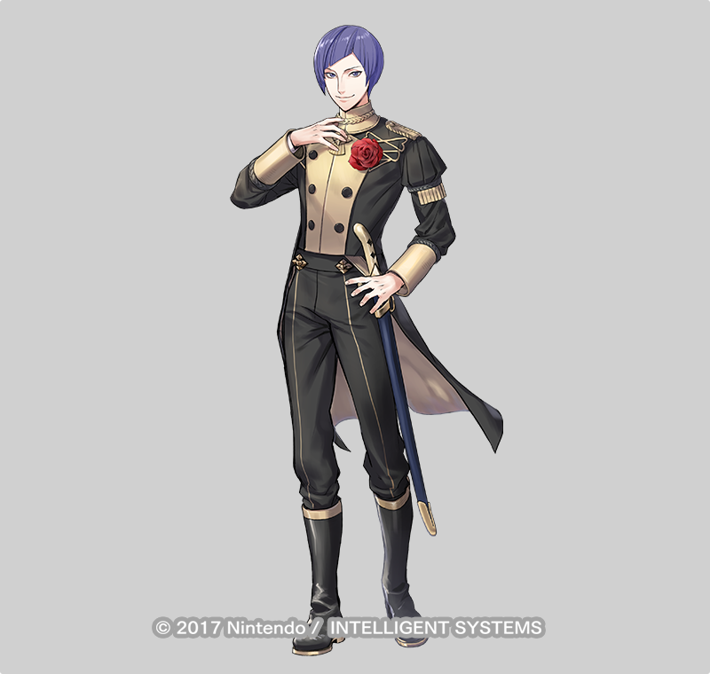 「『ファイアーエムブレムヒーローズ』水着姿から引き続き制服姿も「赤薔薇の貴公子 ロ」|п猫Ｒのイラスト