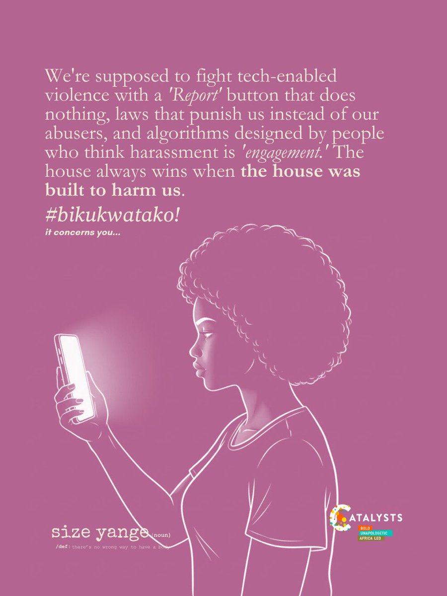 Recording her during intimacy without her consent, distributing the content, threatening to end her career with said content, coercion and control are all forms of Gender Based Violence that have been normalised at the cost of many women's safety online &amp; offline.

#Bikukwatako