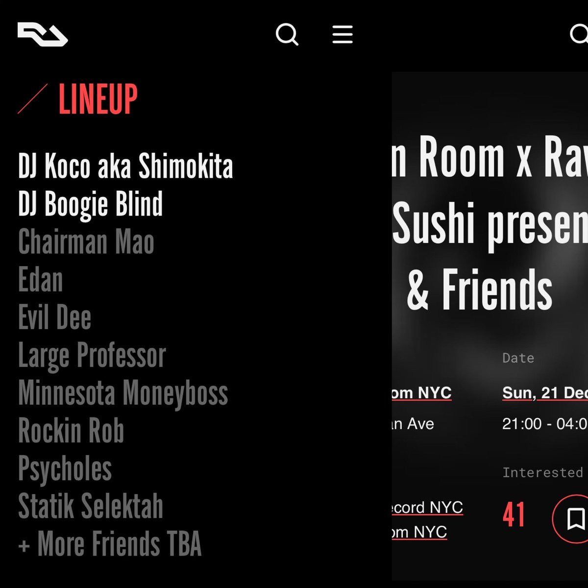 DJEVILDEE's tweet photo. SUNDAY DECEMBER 21st 2025 !!!
#greenroomnyc X @RawLikeSushi PRESENTS #djkocoakashimokita & FRIENDS !!!
AT
GREEN ROOM NYC
195 MORGAN AVENUE
BROOKLYN, NY 11237
DJ’s
#djkocoakashimokita
@BOOGIEBLIND
@chairmanmaonyc
@edan_exists
@DJEVILDEE
#largeprofessor
@minnesotabeats
#rockinrob45
#psycholes
@StatikSelekt
MORE TBA
TICKET 🔗 IN BIO !!!