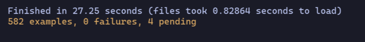 woochaq's tweet image. I was under the impression that my tests were reasonably fast and I was happy with them. Not anymore. I&apos;m using #rspec with a bunch of surrounding gems, but without parallel testing.

Once I find some time, I&apos;ll check how long they take in parallel mode.