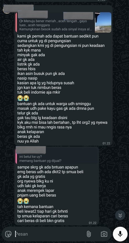 <a href="/indepenSumatera/">Sumatera Adil & Federal</a> Up min wilayah aceh tengah, bantuannya malah dijual sama oknum