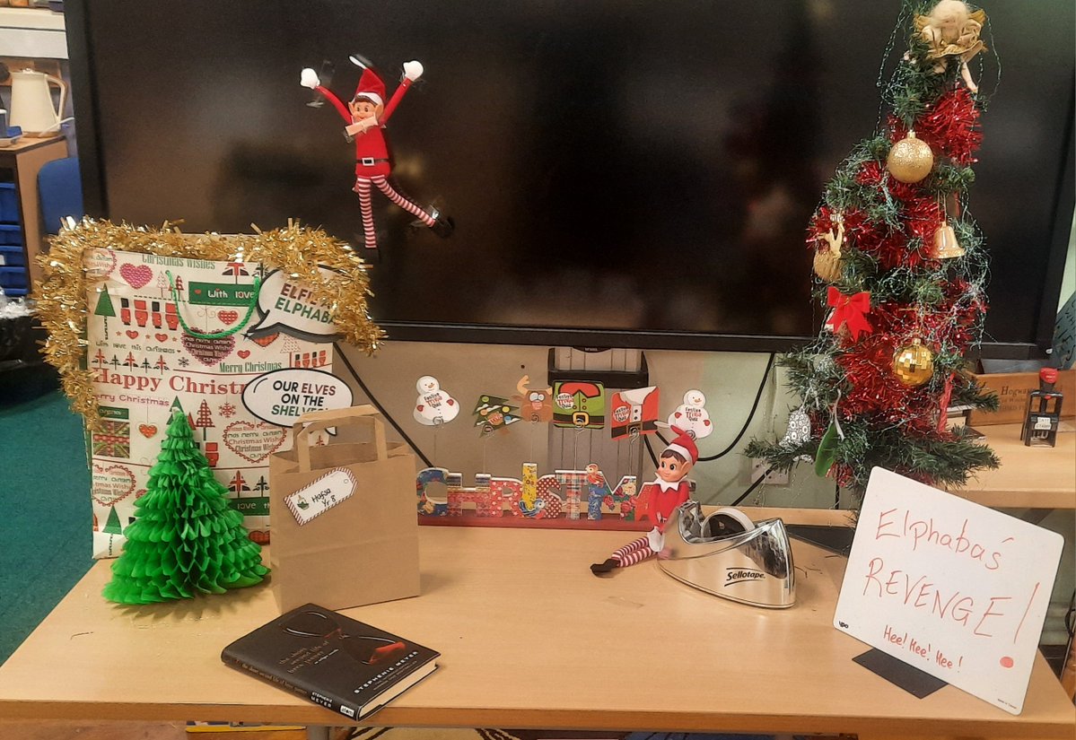 Happy 4th December -  looks like Elphaba has had her revenge - Elfie's a bit stuck!

Congratulations to Hafsa in Y8 who will receive ‘The Short Second Life of Bree Tanner’ during R-Time this morning!

Best wishes from the Literacy Team