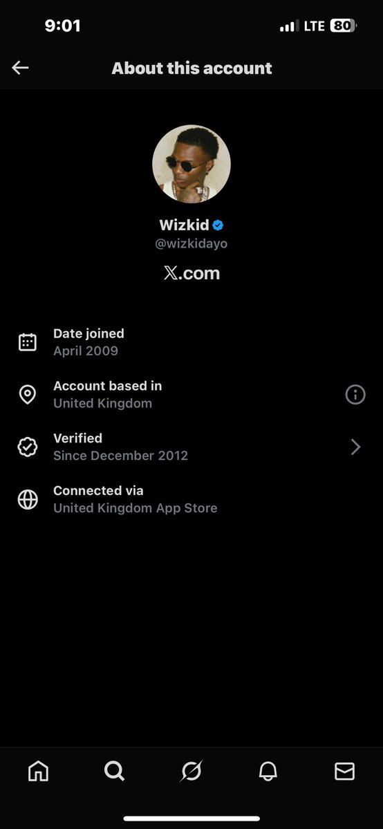 bashtee_1's tweet image. Check this out 

The no.1 is here @wizkidayo 

Joined in 2009 and verified since 2012 🫡 

Show me a bigger OG like this!!!! I’m waiting