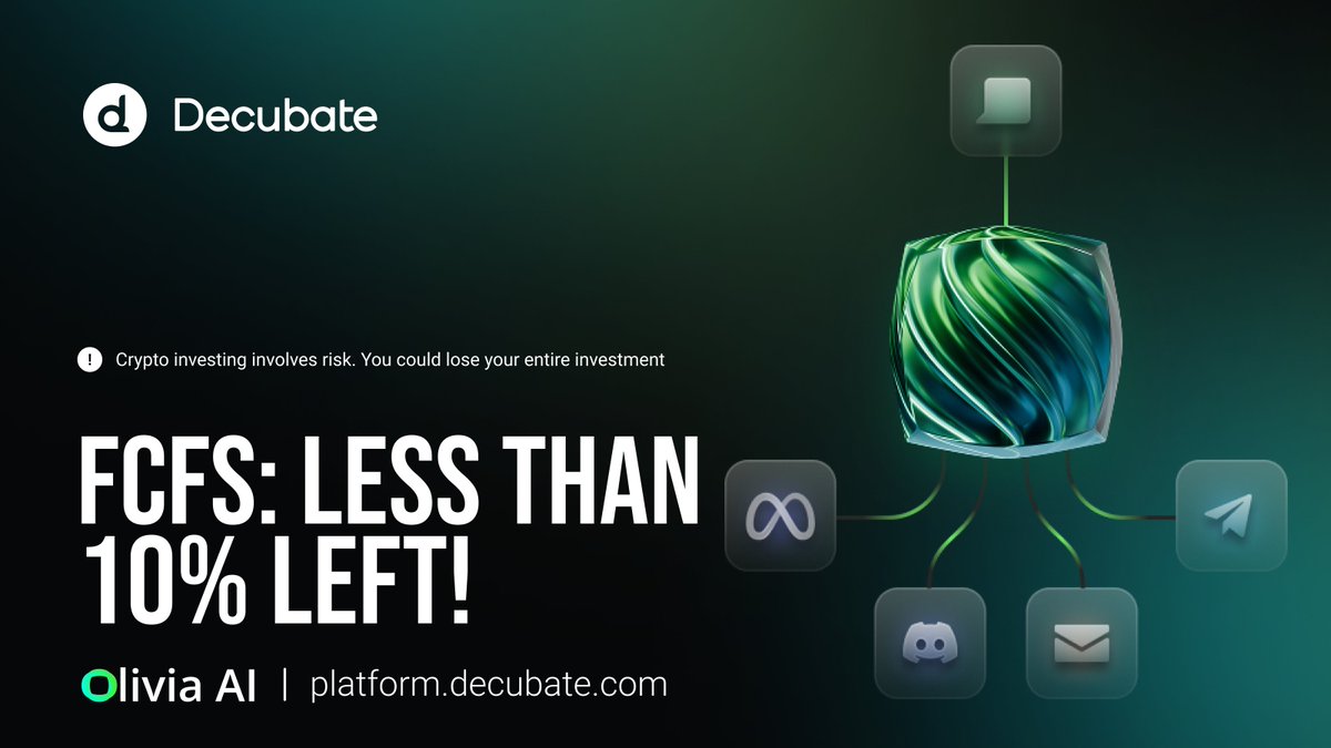 decubate's tweet image. 🔥 @Olivia_Network  FCFS Round Filling FAST — Only 10% Left!

The FCFS round is now live, and there's only 10% of the total allocation left to grab.

No whitelist? No problem.

This is your last chance to secure $OLIVIA at the IDO price of $0.01.

👉 Join now before it’s gone:…