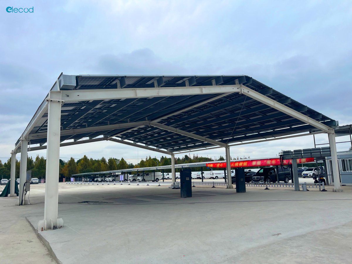 ElecodElectric's tweet image. In Shanghai, we launched a &quot;zero-grid&quot; green energy system:
✅ Off-grid PV + Storage Hybird Inverter, 250TS(DC300)/522kWh
✅ Fully green-powered, energy-independent
☀️ Runs only on sun &amp;amp; storage, powers equipment + fast EV charging.

#OffGrid #EnergyStorage #EVCharging