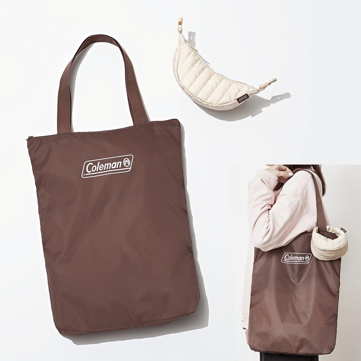 ZashiDiary's tweet image. ▶予告
sweet 2月号は2種類発売。
通常版の付録はコールマン トートバッグ＆クロワッサン形ポーチチャーム。
★トートバッグはブラウンカラー×アイシーピンクの甘めロゴ
★ポーチチャームはバッグにつけてもOK
雑誌付録紹介ブログ　furoku.info/post-235408/
#sweet #トートバッグ #ポーチ #雑誌付録