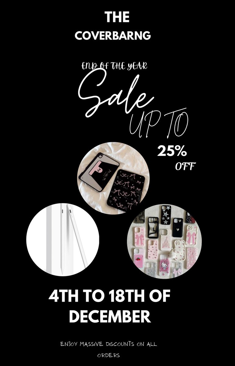 Wrapping the year with deals you'll love. Thank you for rocking with us!

The Coverbar NG End-of-Year Sale runs Dec 4-18 , enjoy 25% off your fave accessories.

You don't want to miss out !!