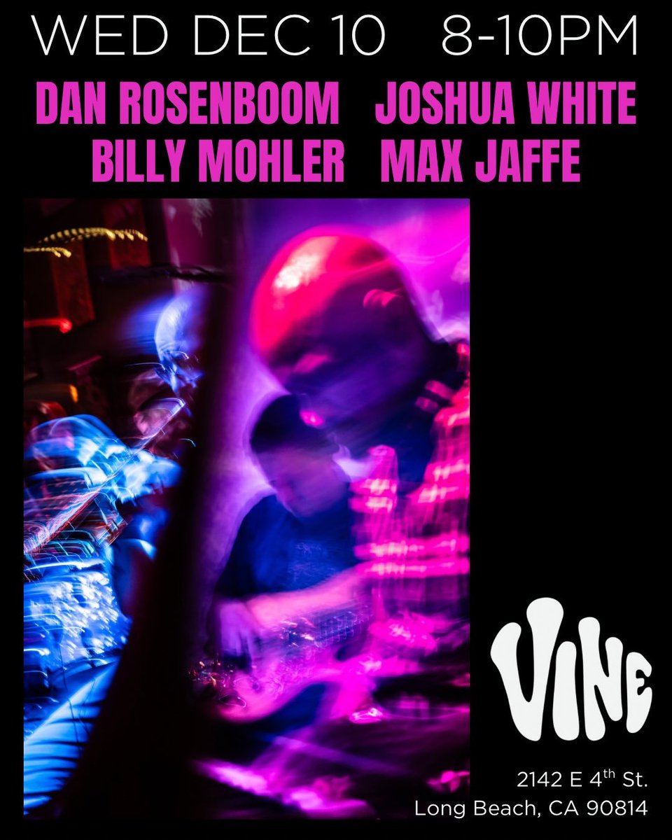 DEC 10 | Join us NEXT WEDNESDAY (8pm) at Vine (2142 E 4th St) in Long Beach!

➡️ vinelb.com