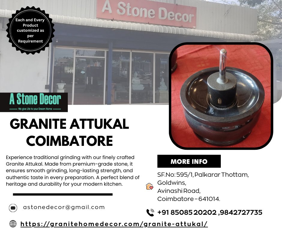 ASTONEDECOR's tweet image. Granite Attukal Coimbatore – A Stone Decor
#GraniteAttukal #StoneDecor #TraditionalCookware #GraniteCookware #Attukal #KitchenEssentials #GraniteProducts #CoimbatoreManufacturers #StoneCraftsmanship #NaturalStone #HandcraftedProducts  #GraniteKitchenware
granitehomedecor.com/granite-attuka…