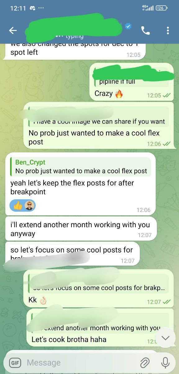 Just had this client retain for another month...

Even though it's almost 2 weeks before our current contract ends

The craziest part is I didn't even have to ask

→ He told me this morning while we were discussing the next step for his brand

When you are good , clients will