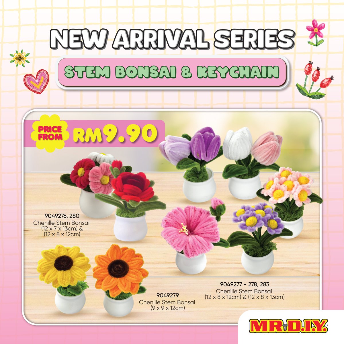 Nak bagi gift pun onz, nak self-reward pun lagi onz.  Chenille Stem Bonsai + Crocheted Keychain — simple, cute, always a good choice! 🧶

Shop New Arrival Series now!