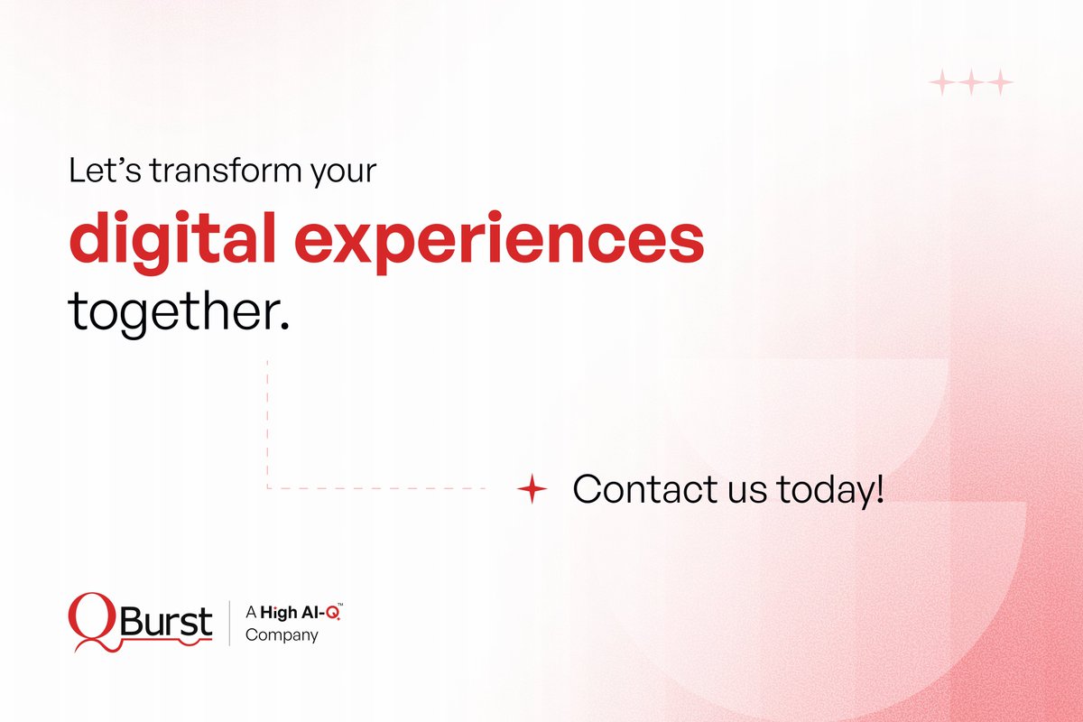 QBurst's tweet image. Every interaction matters. Customers expect journeys that feel personal, effortless, and worth returning to. With QBurst, you get design rooted in user empathy, AI-powered personalization, and technology that scales. Learn more: bit.ly/476eTZ5