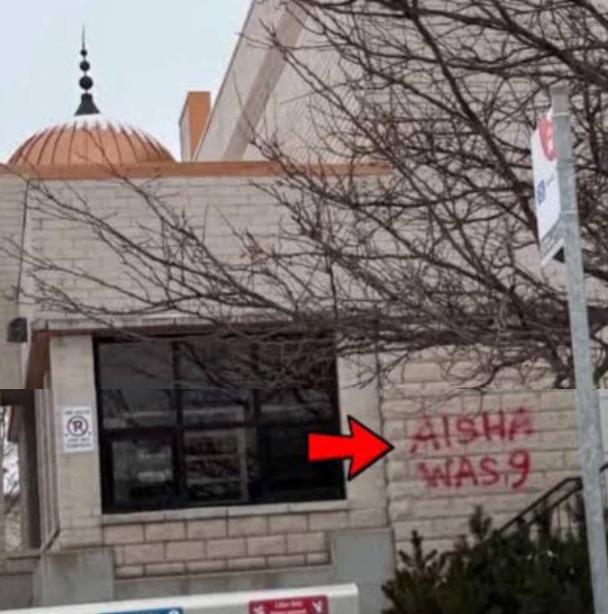 "Aisha was 9", is the slogan that appeared on a mosque in Ottawa, Canada.